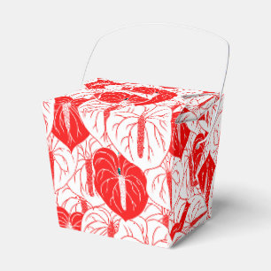 Modern Hawaiian Anthurium print pattern Favour Box