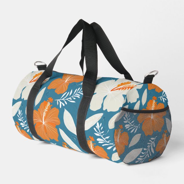 Modern hawaiian print duffle bag (Right Corner)