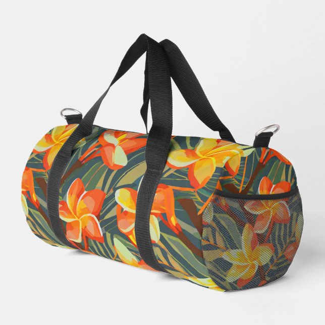 Modern hawaiian print duffle bag (Right Corner)