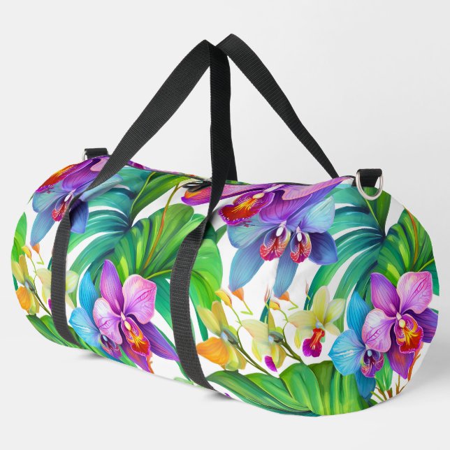 Modern hawaiian print duffle bag (Left Corner)