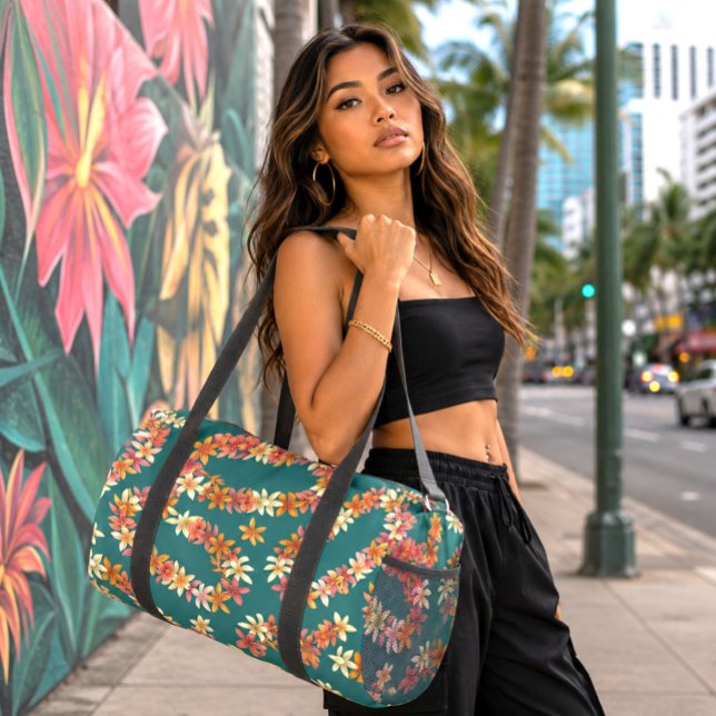 Modern hawaiian print duffle bag (Creator Uploaded)
