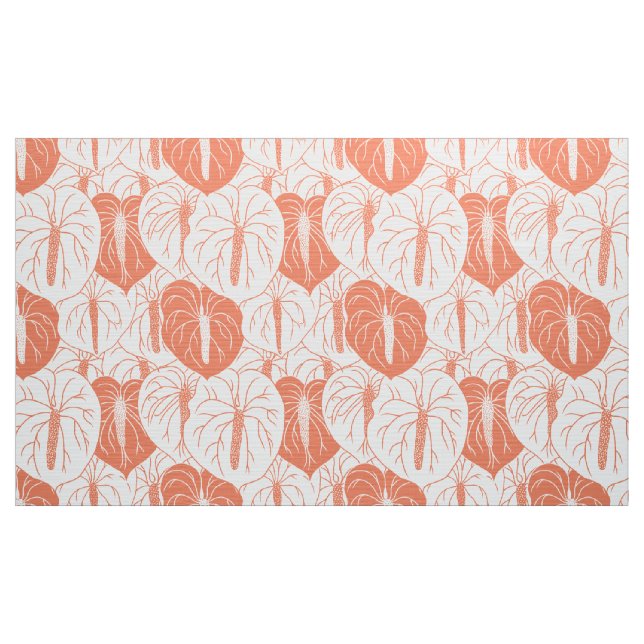 Modern Hawaiian print pattern anthurium Fabric (Yard)
