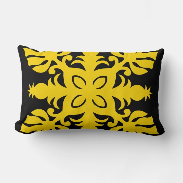 MODERN HAWAIIAN QUILT PILLOW- pineapple Lumbar Cushion (Front)