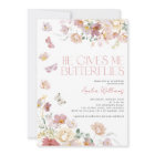 Modern He Gives Me Butterflies Pink Bridal Shower