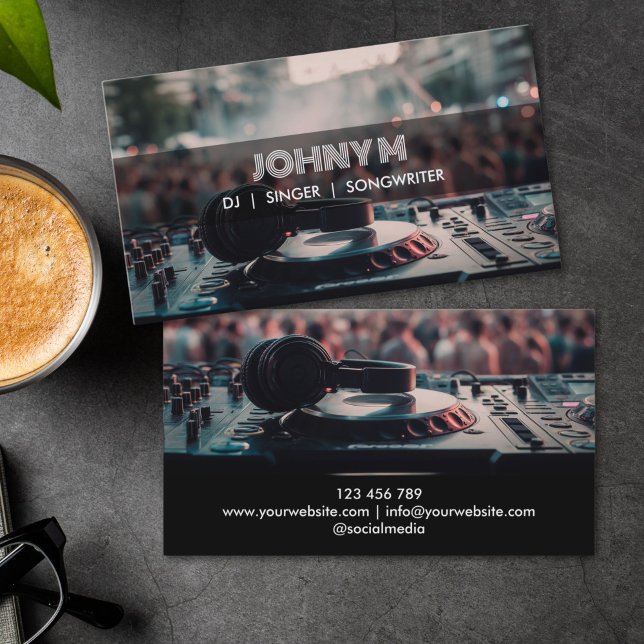 Modern Headphones DJ Songwriter Music Singer Business Card (Creator Uploaded)