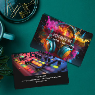 Modern Headphones DJ Songwriter Music Singer Business Card