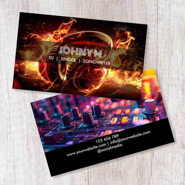 Modern Headphones DJ Songwriter Music Singer Business Card (Creator Uploaded)