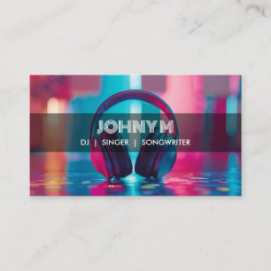 Modern Headphones DJ Songwriter Music Singer Business Card