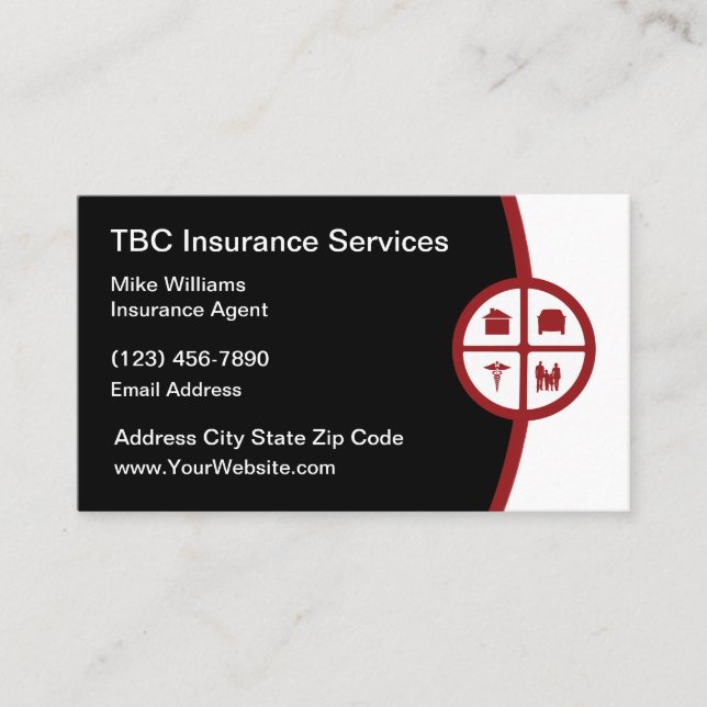 Modern Health Life Medical Insurance Agent Business Card (Front)