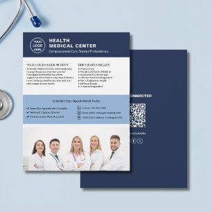 Modern Healthcare Clinic Doctor Template Logo QR Flyer