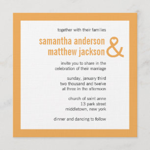 Modern Heart Ampersand Wedding Invitation