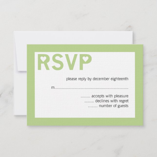 Modern Heart Ampersand Wedding RSVP Cards (Front)
