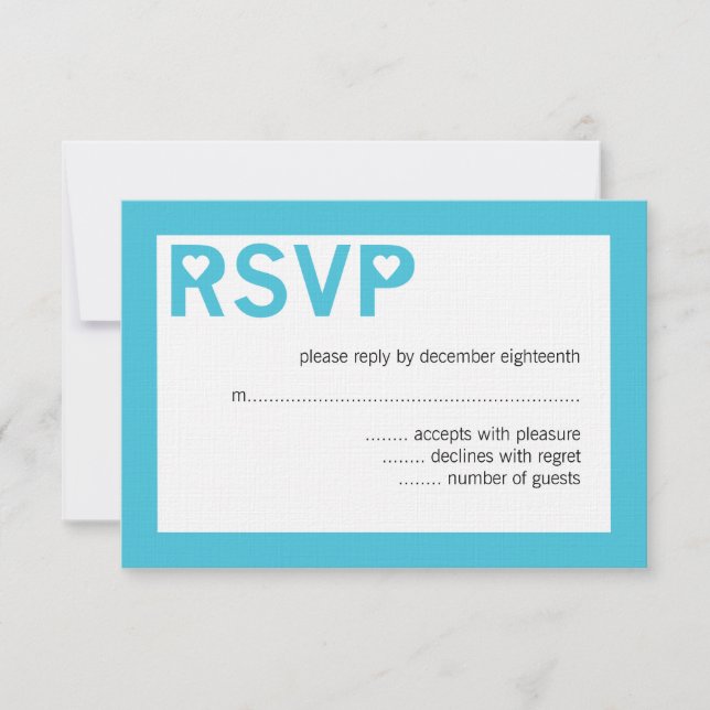 Modern Heart Ampersand Wedding RSVP Cards (Front)