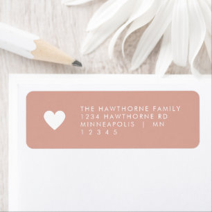 Modern Heart Blush Pink Minimal Chic Love Address