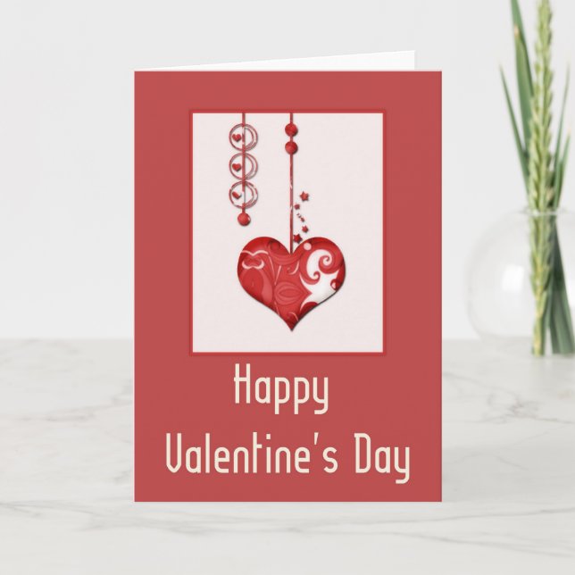 Modern Heart Design 2 Happy Valentine's Day Card (Front)