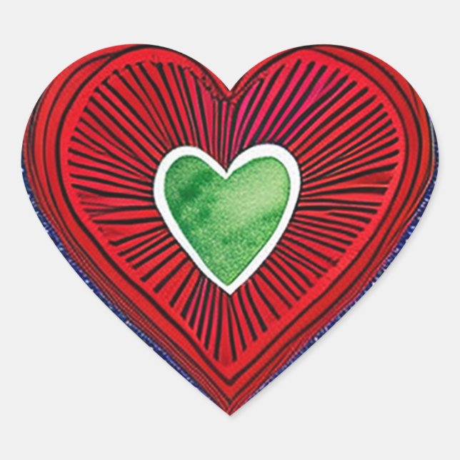 Modern Heart Drawing Valentine's Day Heart Sticker (Front)