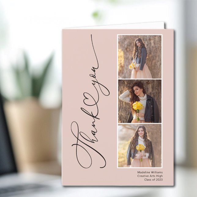 Modern Heart Graduation Thank You Card (Creator Uploaded)