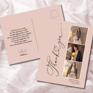 Modern Heart Graduation Thank You Card