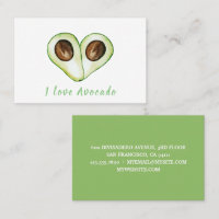 Modern Heart Green I Love Avocado Quote