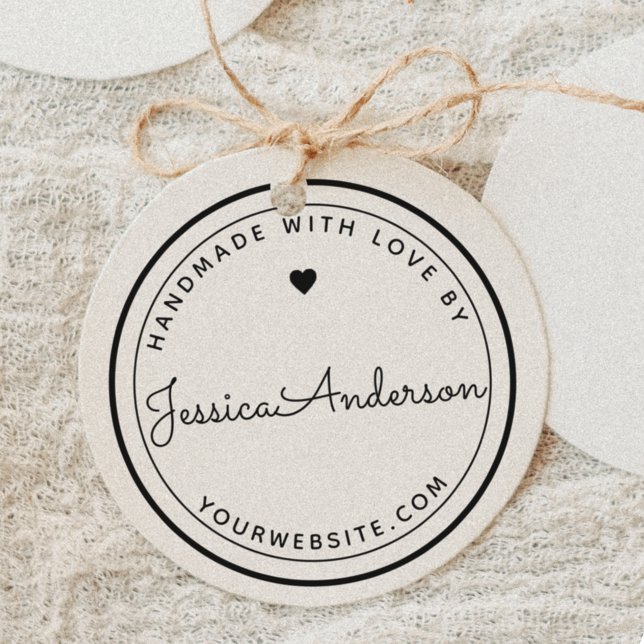 Modern Heart Handmade with Love Craft DIY Product Self-inking Stamp (Creator Uploaded)