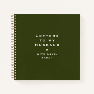 Modern Heart Illustration Letters to My Husband Notebook