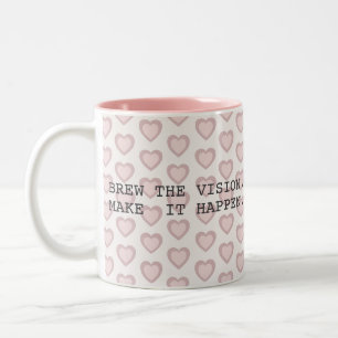 Modern Heart Motivational Quote Typography Two-Tone Coffee Mug