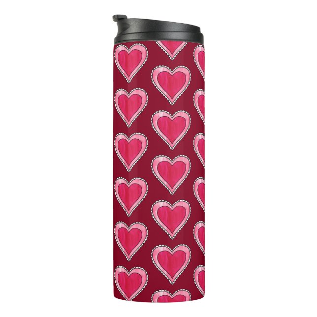 Modern Heart Pattern Valentine's Day Thermal Tumbler (Rotated Right)