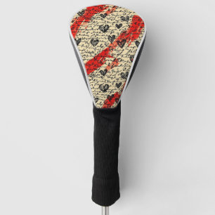 Modern Heart Pattern with Script Background (10) Golf Head Cover