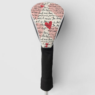 Modern Heart Pattern with Script Background (14) Golf Head Cover