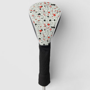 Modern Heart Pattern with Script Background (16) Golf Head Cover