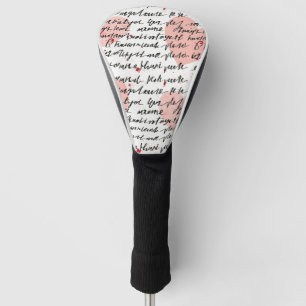 Modern Heart Pattern with Script Background (19) Golf Head Cover