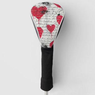 Modern Heart Pattern with Script Background (1) Golf Head Cover
