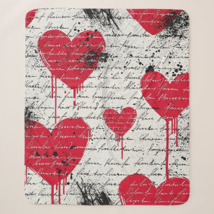 Modern Heart Pattern with Script Background (1) Sherpa Blanket