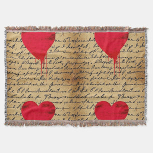 Modern Heart Pattern with Script Background (3) Throw Blanket