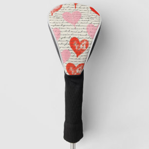 Modern Heart Pattern with Script Background (7) Golf Head Cover