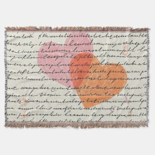 Modern Heart Pattern with Script Background (8) Throw Blanket