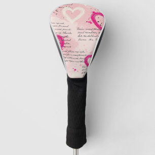 Modern Heart Pattern with Script Background (9) Golf Head Cover