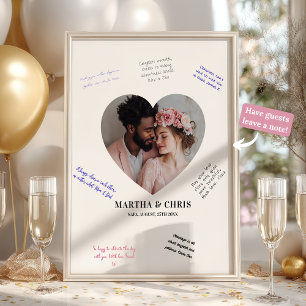 Modern Heart Photo Wedding Signature Guestbook