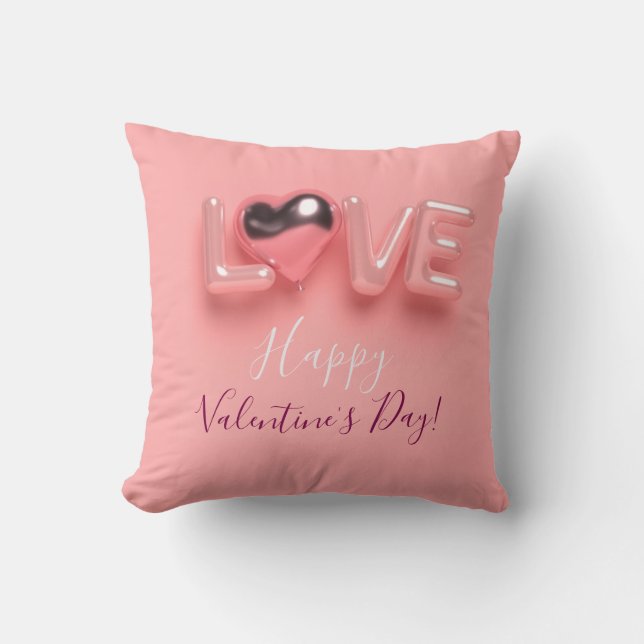  MODERN  HEART PINK VALENTINES DAY   CUSHION (Front)