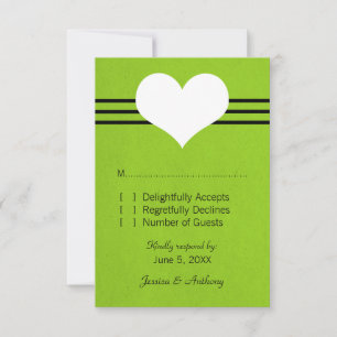 Modern Heart Response Card, Green