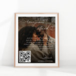 Modern Heart Script Photo Honeymoon Fund Wedding Poster<br><div class="desc">This cool poster would make a great addition to your wedding supplies! Easily add your own details by clicking on the "personalize" option.</div>