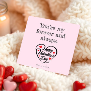 Modern Heart Typography Soft Pink Valentine Day  Card