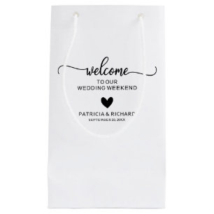 Modern Heart Wedding Favour Bag Minimalist