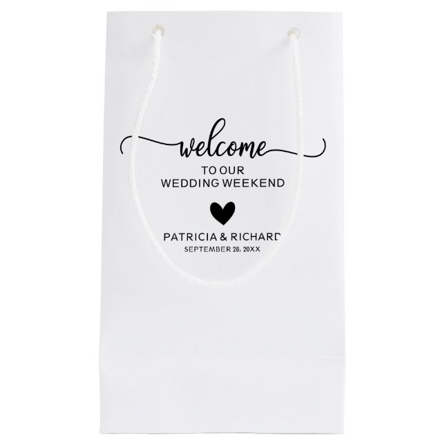 Modern Heart Wedding Favour Bag Minimalist (Front)