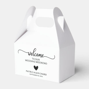 Modern Heart Wedding Welcome Hotel Favour Box