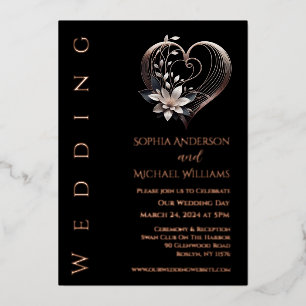 Modern Heart with Flowers Wedding