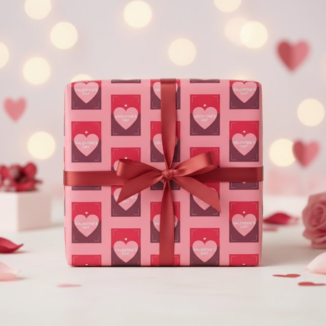 Modern Heartbeat Valentine's Day Wrapping Paper (Modern Heartbeat Valentine's Day Wrapping Paper)