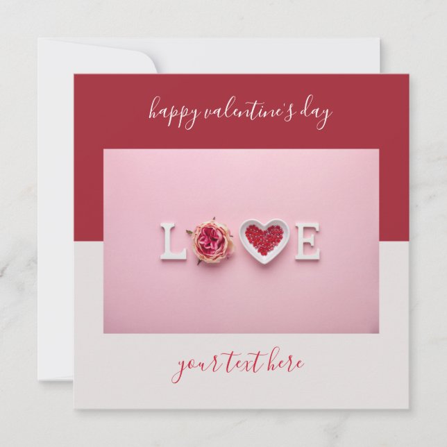 Modern Hearts Colorblock Valentine's Day Card (Front)