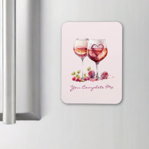 Modern Hearts Cute Red Valentines Day Anniversary Magnet