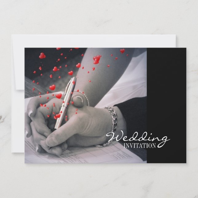 modern hearts Lovers Las Vegas Wedding Invitation (Front)